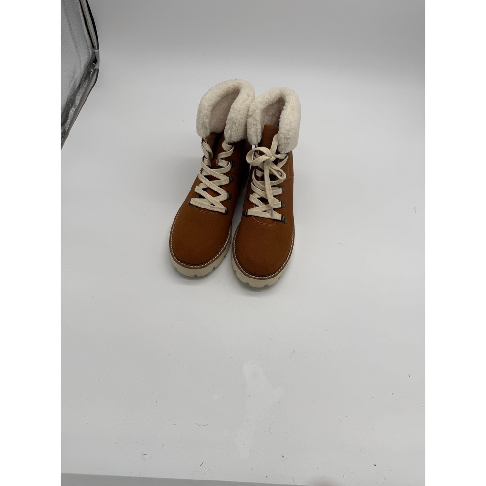 Oasis Society Womens Size 9 Brown Lug Sole Chelsea Ankle Boots Platform Chunky